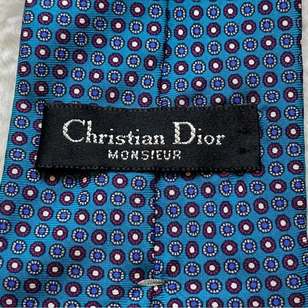 Christian Dior Monsieur Blue Tone 100% Silk Tie